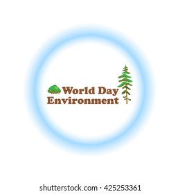 World environment day, poster. World environment day on white background of flat style.