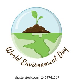 World Environment Day poster with shoots growing on mounds of soil