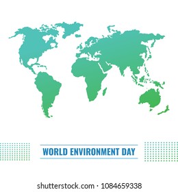 World environment day poster template. Global protection of ecology and environment flat vector illustration. A globe map in human hands.