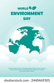 Diseño de plantilla de póster del Día Mundial del Medio Ambiente. Ilustraciones vectoriales