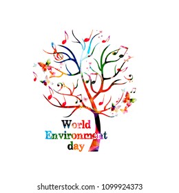 World Environment Day poster vector illustration. Typographic colorful background. Eco web banner