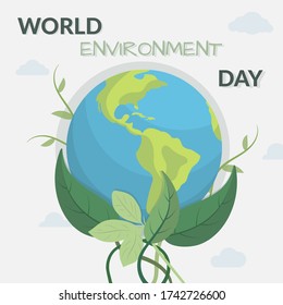 World Environment Day poster.
Vectorial illustration. Nature and environment.