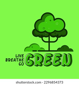 world environment day posters. accompanied by illustrations of green trees and writing. vector illustration design.