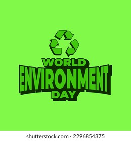 world environment day posters. accompanied by illustrations of green trees and writing. vector illustration design.