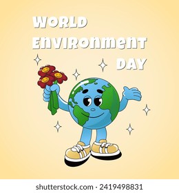Día Mundial del Medio Ambiente. Proteger el medio ambiente. Cuidar de la naturaleza. Ilustración vectorial del Día de la Tierra. Ilustración del vector