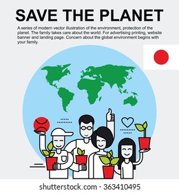 World Environment Day. Protection of the planet with World Environment Day. World Environment Day with color flags of countries. Concern about the global environment. Japan