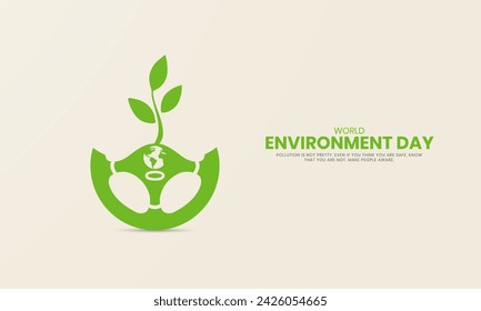 World Environment Day, Save Environment Save World, Creative Concept design for banner and poster. 3D illustration