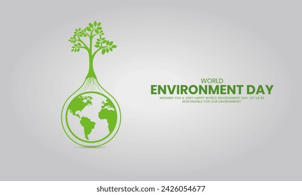 World Environment Day, Save Environment Save World, Creative Concept design for banner and poster. 3D illustration