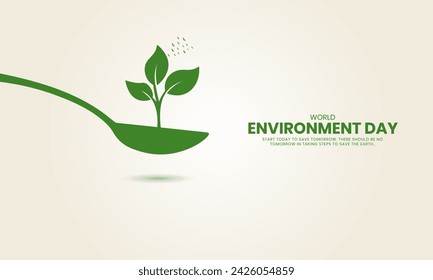 World Environment Day, Save Environment Save World, Creative Concept design for banner and poster. 3D illustration