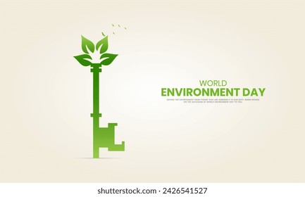 World Environment Day, Save Environment Save World, Creative Concept design for banner and poster. 3D illustration