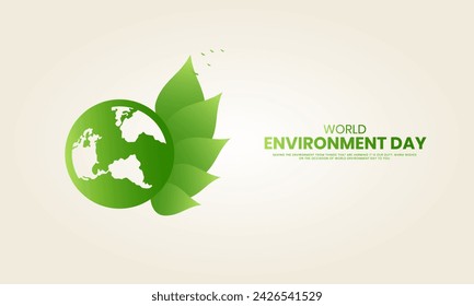 World Environment Day, Save Environment Save World, Creative Concept design for banner and poster. 3D illustration