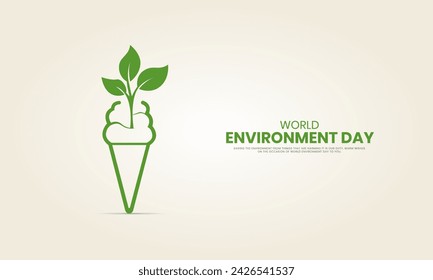 World Environment Day, Save Environment Save World, Creative Concept design for banner and poster. 3D illustration