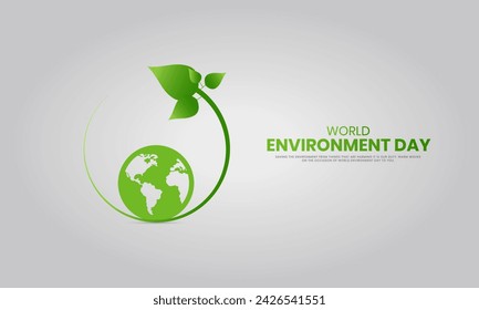 World Environment Day, Save Environment Save World, Creative Concept design for banner and poster. 3D illustration