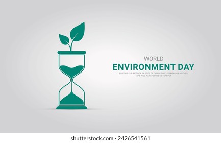 World Environment Day, Save Environment Save World, Creative Concept design for banner and poster. 3D illustration