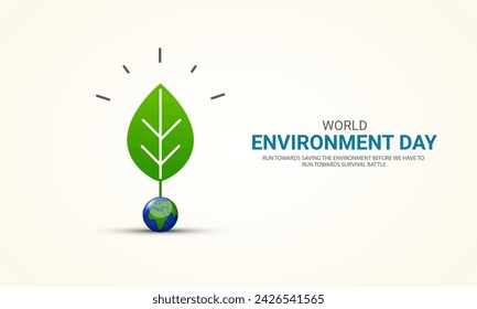 World Environment Day, Save Environment Save World, Creative Concept design for banner and poster. 3D illustration