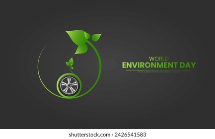 World Environment Day, Save Environment Save World, Creative Concept design for banner and poster. 3D illustration