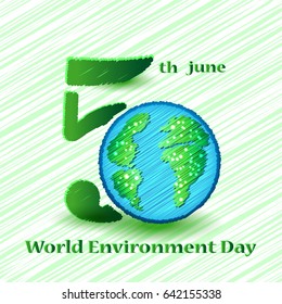 World environment day sign on colorful background. Vector illustration