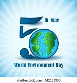 World environment day sign on colorful background. Vector illustration