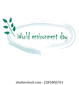 World environment day simple design with leaves. Vector, logo, background.