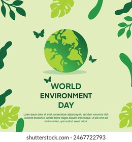 World Environment Day Social Media Post Design with earth icon