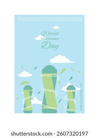 World Environment Day with Soft Pastel Color Poster in a Clean Flat Style