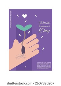 World Environment Day with Soft Pastel Color Poster in a Clean Flat Style