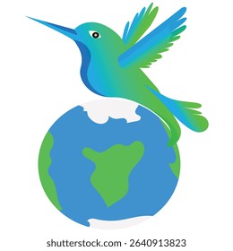 world environment day special vector design clean and unique latest illustration with bird and earth