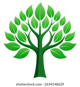 world environment day. symbol or icon with Green tree and leaves Vector illustration isolated on white background. 