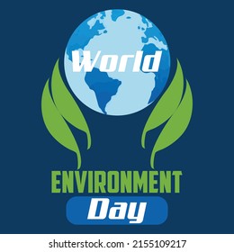 World Environment Day T Shirt Design. Earth globe with leaves, concept design for t shirt, logo, banner, poster.