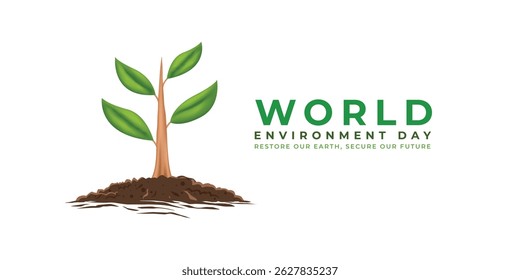 World Environment Day Tree Illustration with Green Nature Theme