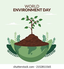 World environment day tree planting and green earth ecological sustainability