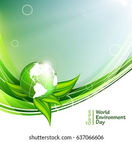 World environment day vector background. Holiday illustration with globe. Abstract concept idea for your design. Eps10