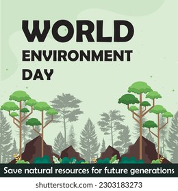 World Environment Day Vector Design, Save the world.