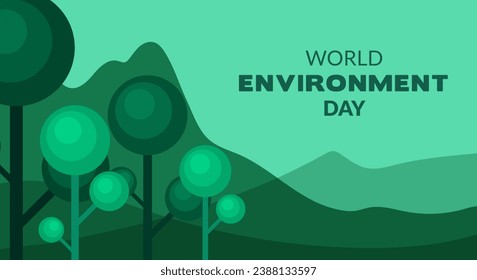 world environment day. Vector design for environmental sustainability education for banners, backgrounds, posters, social media
