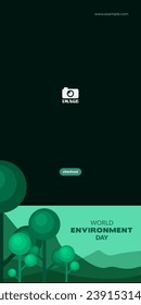world environment day. Vector design for environmental sustainability education for banners, backgrounds, posters, social media