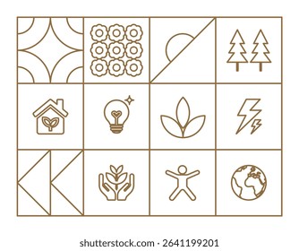 World environment day vector geometric art deco