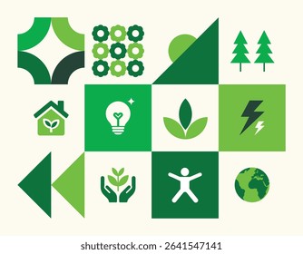 World environment day vector geometric background