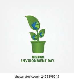 El gráfico vectorial del Día Mundial del Medio Ambiente es ideal para las celebraciones del Día Mundial del Medio Ambiente. diseño plano. diseño de volante. ilustración plana. Diseño simple y elegante