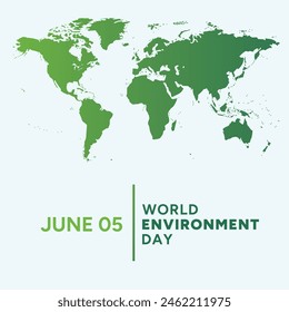 World Environment Day vector graphic is great for World Environment Day celebrations. World Environment Day - vector abstract  world map concept. Save the water - Environment Day