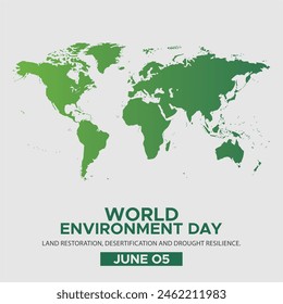 World Environment Day vector graphic is great for World Environment Day celebrations. World Environment Day - vector abstract  world map concept. Save the water - Environment Day