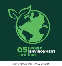 World Environment Day vector graphic is great for World Environment Day celebrations. World Environment Day - vector abstract  world map concept. Save the water - Environment. June 5. Important day