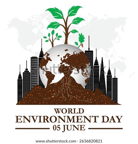 World Environment Day vector graphic. World Environment Day celebration on 05 june. World Environment Day vector.  Environments Days concept. 5 June World Environment Day.