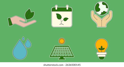 world environment Day vector icon set