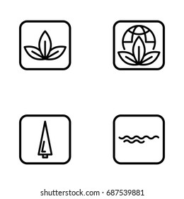 World environment day vector icons isolated on white background. Flat outline vector illustration.