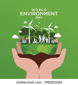 World Environment Day vector illustration graphic of good for greeting card, banner, background, template.