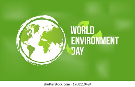 Ilustración de vectores del Día Mundial del Medio Ambiente. Plantilla de Día del Medio Ambiente para el fondo, cartel, cartel, campaña de sensibilización sobre tarjetas.