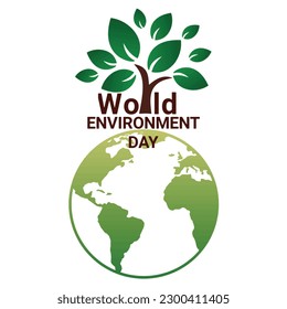 Ilustración de vectores del Día Mundial del Medio Ambiente. Adecuado para tarjeta de saludo, afiche y banner