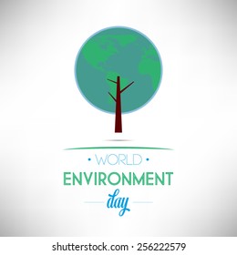 World Environment Day vector illustration, white background
