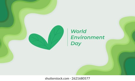 World Environment Day Vector Illustration Background with Globe Earth and Leaves 