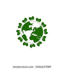 Día mundial del medio ambiente Plantilla de diseño de Vector o logotipo para la celebración del día internacional del medio ambiente festivo con plantas y árboles verdes naturales de la tierra global aislados sobre fondo blanco